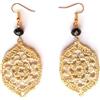 Meraki Studio Orecchini pendenti con cristalli di vetro, orecchini mandala/ovali, pizzo, Gioielli all'uncinetto, beige/dorato/nero, Made in Italy, Bijoux da donna, Lavorazione Artigianale
