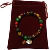 Generic Bracciale Fantasia di pietre occhio di tigre ambra ametista agata pietra vulcanica elastico donna braccialetto natale