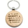 Silvia Creations And Co Portachiavi Personalizzabile in Legno per Maestre o Maestri con Frase Incisa su Ciondolo Tondo