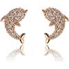 Meissa Orecchini in argento Sterling Orecchini di delfino Carino Orecchini di animali Orecchini di zirconia cubica Dainty Orecchini a borchia Orecchini ipoallergenici per le donne