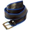 Artefizio Artifizio, Cintura da Uomo h 4 cm in Camera d'aria Rivestita con Fettuccia in Nylon, Fibbia in Ottone Antico, Prodotto Upcycling Artigianale Made in Italy, Vegan (M (ITA 46/48 - US 32/34), Blu)