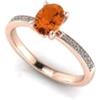 Arte Oro Gioielli Anello oro rosa 18Karati 750 impreziosito da uno Zaffiro arancione 1.06ct AAA e diamanti taglio brillante 0.11ct totale con certificato di garanzia gemmologica