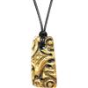 ITALDESIGNFOGLIARO Collana con ciondolo in ceramica color oro nero con laccetto nero e chiusura a moschettone della collezione amuleti "gouri" portafortuna di italdesignfogliaro Handmade made in Italy