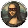 Generic Spilla con perno in acciaio inossidabile, diametro 25 mm, spillo 0,7 mm, Fatto a Mano, Illustrazione Mona Lisa