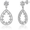 Meissa 925 Orecchini pendenti in argento sterling per donne Orecchini fatti a mano ipoallergenici Orecchini di Natale Orecchini a goccia Orecchini da sposa con diamante, Argento