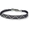 LuZ ITALY Bracciale uomo multifilo in cuoio con inserti in metallo