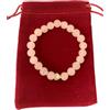 MagicaOlivia Bracciale quarzo rosaamore puro elastico 18 cm con cuore donna pietra regalo chakra
