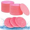 AUAUY 60Pz Spugnette Viso Pulizia, Viso Compressa Spugna, 100% Naturale Compresse Spugne per Viso in Cellulosa per la Pulizia del Facial, Esfoliante, Rimozione Trucco (Rosa, Fiori)