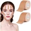 BUTBU Face Lifting Tape, 2 Rotoli Benda Elastica Autoadesiva, Bendaggio Kinesiologico，Cerotti Antirughe per il Viso, Diverse Zone, Nastro, Face Taping Viso, Pelle Color (5 * 500CM)