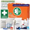 ONFARMA FARMA1 Cassetta pronto soccorso COMPLETA DI CARTELLO PRIMO SOCCORSO conforme DM 388 allegato 2 per aziende fino a 2 lavoratori e mezzi aziendali