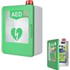 Generic Defibrillatore DAE con allarme, cassetta di pronto soccorso a parete in plastica per emergenza cardiaca, partizione regolabile, doppio interruttore di controllo, si adatta alla maggior parte dei