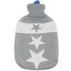 HW CASA Borsa Acqua Calda - Copertura Morbida a Maglia Premium - 2 L Grande Capienza - Boule Acqua Calda per Alleviare il Dolore, Schiena, Collo e Spalle per Calde Notti (Grigio)