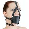 DDCELMIN Testa bavaglio pannello BDSM in pelle con testa maschera bavaglio palla bocca ritenuta traspirante regolabile