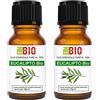 Laborbio Set 2 Eucalipto Bio Olio essenziale 100% Puro 10 ml - Uso interno Terapeutico Alimentare Diffusori ambiente Aromaterapia Cosmetica - Laborbio