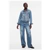 Desigual, Jeans a gamba larga Mariposas, Donna, Cotone, Blu, 34