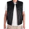 Generic Gilet da uomo in pelle nera - gilet senza maniche da uomo per attività all'aria aperta - colletto alto vintage tinta unita tasche giubbotto da moto con lacci bottoni in pelle per motociclisti