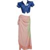 Haikyuu - Costume da donna Nico Robin per cosplay con gonna a fascia, decorato con motivo floreale e nappa, multicolore
