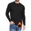 Zoofly Maglia Termica Uomo Invernale Magliette Termiche Uomo Pile Maniche Lunghe Calcio Biancheria Intima Termica Uomo Abbigliamento Uomo Maglia Ciclismo Maniche Lunghe Nero 2XL