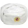CHAAL Cappello da Trapper Russo da Uomo Cappello Invernale Caldo con Distintivo Sovietico Unisex Pelliccia Sintetica Ushanka Cappello con Paraorecchie Stile Sovietico Unisex Cappello Invernale, bianco