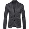 Rrongwn Sakko - Giacca sportiva da uomo, slim fit, sportiva, blazer, moderna, smoking, alla moda, per il tempo libero, per lo sport, grigio scuro, M
