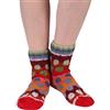 Pachamama Calzini da donna in 100% lana da letto, a maglia, colore rosso, multicolore, medio, 4-7, fatto a mano, extra caldo, commercio equo e solidale, Rosso, Etichettalia unica