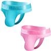 JOCKMAIL 2 pezzi/confezione da uomo slip intimo basso aumento intimo uomo intimo intimo intimo accogliente ampia cintura uomo intimo perizoma, azzurro + rosa, M