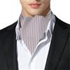 Remo Sartori - Foulard Uomo Ascot Doppia Pala in Seta Grigia Fantasia Spigata, Made in Italy, Uomo