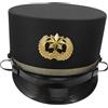 DEARMAMY Cappello da Macchinista Ferroviario Nero in Stoffa per Adulti | Cappello Pulcinella, Cappello da Ingegnere Adulto, Train Guard Hat, Cosplay e Foto