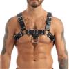 Generic Confortevole imbracatura da uomo in pelle sintetica regolabile cinturino toracico tracolla punk moda uomo nero taglia unica, Nero , Taglia unica