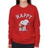 All+Every Peanuts Snoopy And Woodstock Happy Women's Sweatshirt