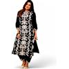 RangMahal Store RangMahal Set di pantaloni kurti afghani da donna in puro cotone (US, Alpha, L, regolare, regolare, nero), nero, Large