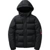 Generic Giacche invernali da uomo con cappuccio - Caldo piumino spesso piumino, giacca trapuntata in softshell, giacca da esterno casual da lavoro invernale cappotti caldi imbottiti con cerniera, Nero , 3XL
