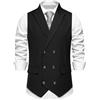 Generic Gilet rosso da uomo a doppio petto da uomo slim aderente per feste di nozze gilet formale comodo casual canotta tinta unita leggero abito da lavoro gilet classico e versatile, Nero , S