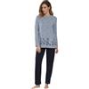 Linclalor Pigiama donna in punto milano cotone felpato art. 77863-44, Celeste