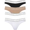 Victoria's Secret Tanga in cotone con logo per donna, mutandine per donna, confezione multipla (XS-XXL), XS