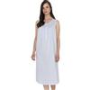 Linclalor Camicia da notte in batista di puro cotone senza maniche art. 30829-52, Celeste