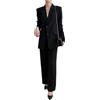 Mrjitor Donna Set di Abiti 2 Pezzi Giacca con Revers a Lancia e Pantaloni Eleganti a Gamba Larga Tuxedos