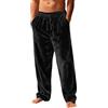 Generico Pantaloni Uomo in Velluto Morbido Liscio Vita Elastica Comodi per Uso Domestico e Outdoor Pantaloni Casual Eleganti(Black, M)