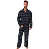 Trend by Normann Pigiama da uomo in flanella a maniche lunghe con bottoni - 291 101 15 536 Blu marino 1 mese