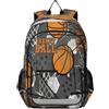 HMZXZ Zaino da basket moderno per la scuola, leggero, per laptop, studenti, viaggi, basket, con strisce riflettenti, Multi