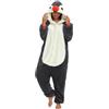 LATH.PIN Adulto Kigurumi Pigiama Unisex Anime Animale Costume Cosplay Costume Tuta Onesies Set Pigiama Panda Biancheria da Notte Sleepwear, Peluche pinguino, S