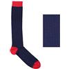 Gallo Calze lunghe uomo blu tinta unita con contrasti