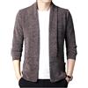 MGDIFYXAA Maglione Cardigan da Uomo - Cardigan da Uomo Lavorato A Maglia con Risvolto in Ciniglia, Senza Bottoni, Tinta Unita, Semplice, Casual da Lavoro, Abbigliamento da Uomo, caffè L