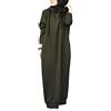 Chahuer Abito Da Donna Musulmano Autunno Inverno Nuovo Colore Solido a Sezione Lunga Abito Con Cappuccio In Pile Arabo Mediorientale Dubai verde L
