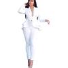 ORANDESIGNE Completo Donna Elegante Tailleur Pantaloni e Giacca Blazer Elegante Completo Tinta Unita Maniche Lunghe Due Pezzi Tuta Business OL Formale per Ufficio 02-Nero XS
