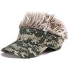 WOWOWO Cappello da Baseball novità da Uomo Cappellino con Visiera Parasole con Capelli Finti a Spillo Stampa Mimetica Regolabile Parrucca da Baseball Cappello da Baseball
