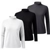 Generisch 3 pezzi maglietta termica da donna a maniche lunghe con collo alto, top termico invernale, sottogiacca a collo alto, maglietta termica calda, sottoveste termica, maglietta termica elegante