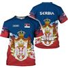 Generic Bandiera Personalizzata con Stemma della Serbia Tee T-Shirt Maglietta Uomo Manica Corta Maglietta T-Shirt Casual Magliette Basic per Hip-Hop Sport Bodybuilding XL