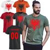 PELUSCIAMO T-Shirt Albania Personalizzabile con Nome e Numero | Maglietta in Cotone Nazionale Albanese| Fino alla 5XL Maniche Corte | PS 27431-A-098-BS