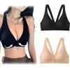 Generico Deep V Minimizer Front Closure Push-Up Wireless Bra,Wireless Push Up Bras for Women,Removable Padding,Natural Lift (B,L)
